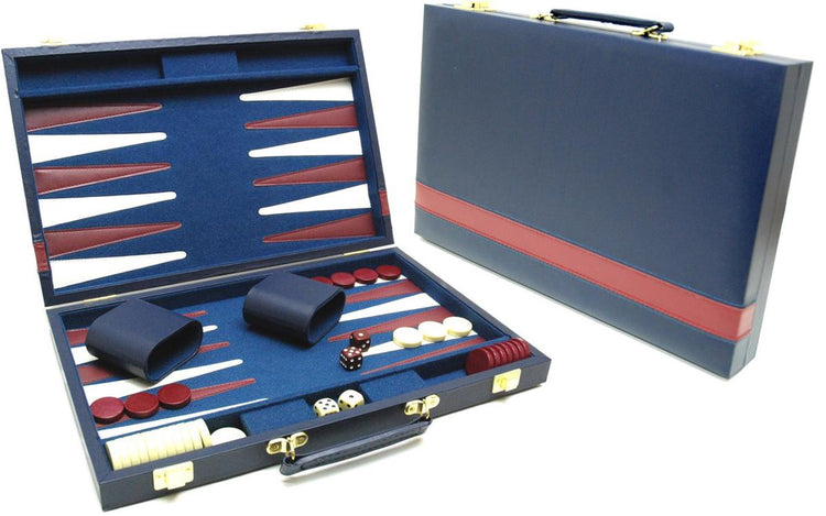Valise de backgammon de sports chauds de jeux chauds bleu 38x24