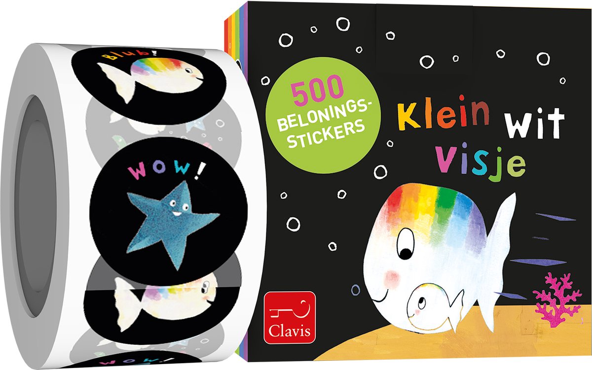 Autocollants de récompense Clavis petits poissons blancs. 3+