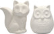 Creativ company tirelire animal, hibou et renard, h: 9 cm, blanc, 2 pièces 1 boîte