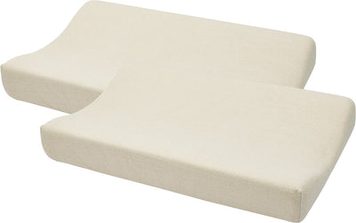 Housse de matelas à langer Meyco baby uni - paquet de 2 - tissu éponge - sable doux - 50x70cm
