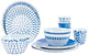 Vaisselle Bo-camp - mix match - 16 pièces - mélamine - bleu - brise