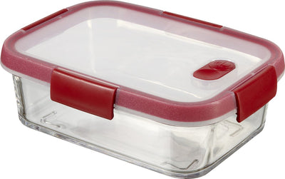 Récipient alimentaire en verre Curver Smart Cook - rectangulaire - 0,9 litre - rouge