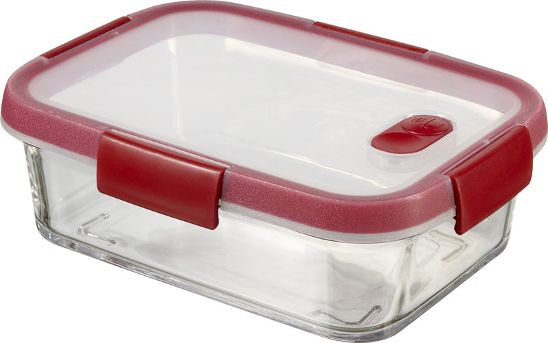 Récipient alimentaire en verre Curver Smart Cook - rectangulaire - 0,9 litre - rouge