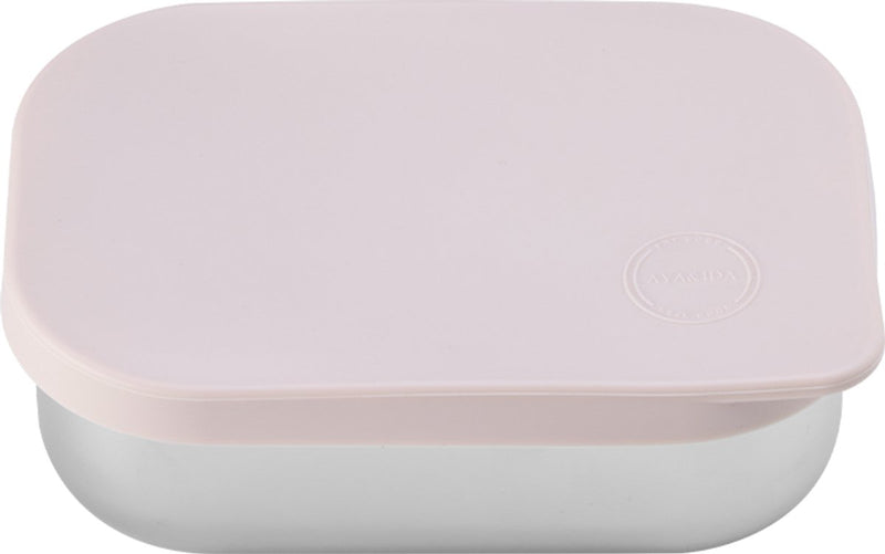 Aya ida aya ida - boîte à lunch - boîte de rangement - à emporter - pain - déjeuner - salade - acier inoxydable - couvercle en silicone - 900 ml - rose tendre