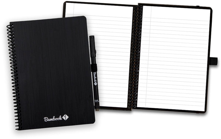 Carnet effaçable classique Bambook original - a5 - pages lignées - carnet de tableau blanc durable et réutilisable - avec 1 marqueur gratuit