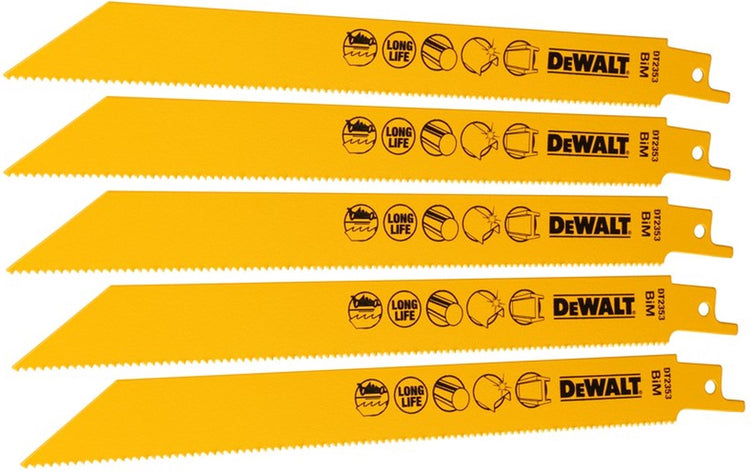 Accessoires Dewalt lame de scie alternative bim 203x1,8mm métaux ferreux et non ferreux 3-8mm - dt2353-qz