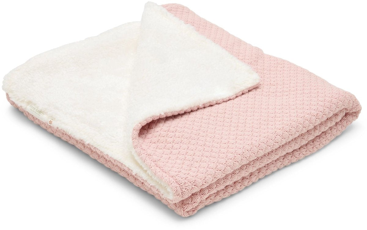 Couverture de berceau tricotée Little Dutch - polaire - rose - essentiels