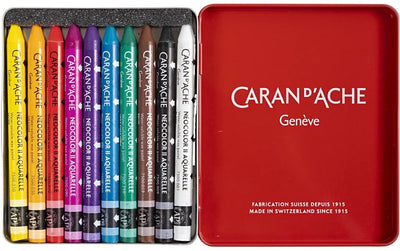 Caran dache caran d'ache neocolor ii, l : 10 cm, épaisseur 8,5 mm, divers coloris, 10 pièces 1 boîte