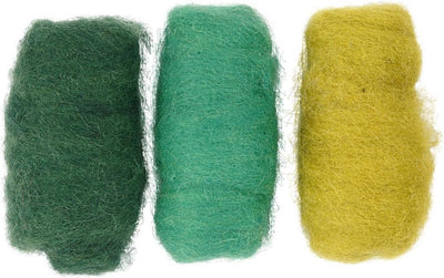 Laine cardée Creativ company, harmonie vert turquoise, 3x10 gr 1 boîte