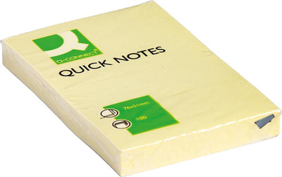 Notes rapides Q-connect, pi 51 x 76 mm, 100 feuilles, paquet de 12, jaune