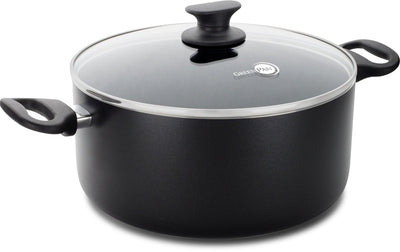 Greenpan cambridge poêle 24 cm - 5 l - revêtement antiadhésif sans PFA - poêle à induction - poêle en céramique - passe au four jusqu'à 180°c - poignées froides - couvercle en verre - noir