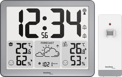 Station météo Technoline - ws 6780 - 173x140x27mm - argent - avec 1 capteur extérieur - tl-ws6780