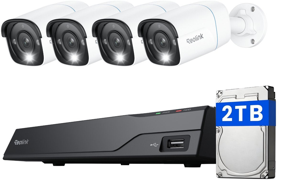 Système de caméra de sécurité Reolink 4k uhd - poe - nvr 8 canaux avec enregistrement 24h/24 et 7j/7 - détection intelligente - audio bidirectionnel - nvs8-8mb4