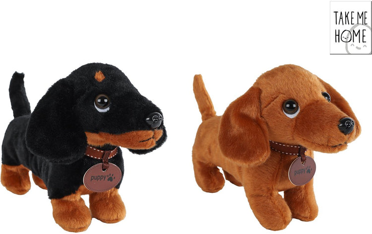 Peluche teckel Take me home peluche chien marron 24cm.