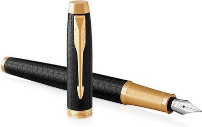 Parker dans un stylo plume | noir haut de gamme | plume fine avec recharge bleue | coffret cadeau