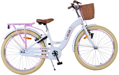 Volare Blossom Children's Bicycle - Girls - 24 pouces - blanc - deux freins à main