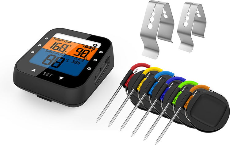 Thermomètre à viande intelligent Bluetooth Patton emax vi - incl. 6 sondes en acier inoxydable