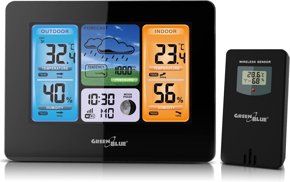Capteur externe de station météo sans fil Greenblue GB522 avec écran LCD