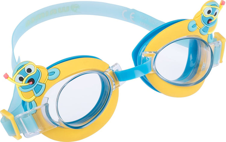 Lunettes de natation Waimea - enfants - avec dessin animé - protection UV - jaune