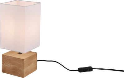 Rl vis ta lumière réalité boisée - lampe de table - naturel - excl. 1x e14 3,5 w - interrupteur à cordon