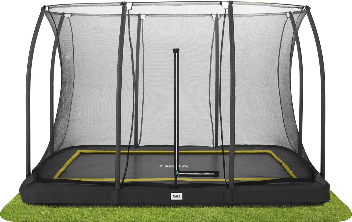 Salta Comfort Edition Ground - Trampoline enterré avec filet de sécurité - 305 x 214 cm - noir