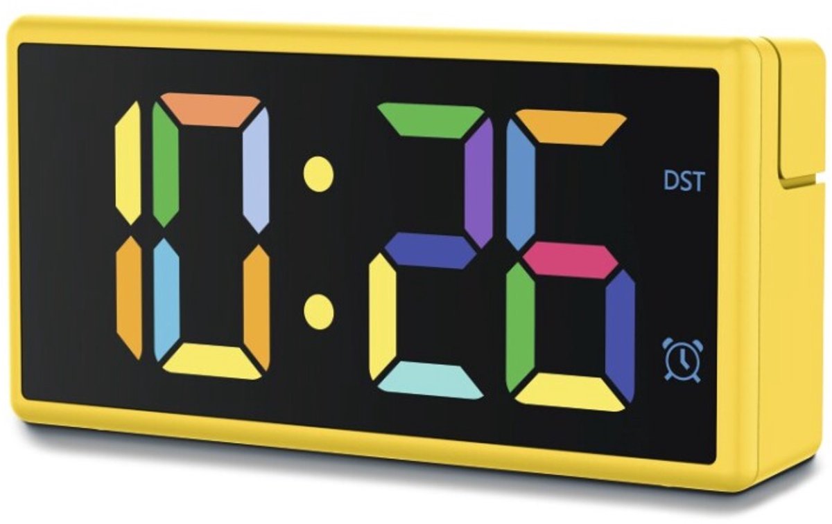 Réveil Hama - Ibiza - écran multicolore - fonction de chargement USB - jaune
