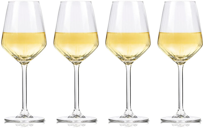 Alpina verres à vin vin blanc - 4 pièces verres à vin blanc - verre à vin 38cl - ensemble de verres à vin - ensemble de verres pour le dîner - verres à vin - verre transparent