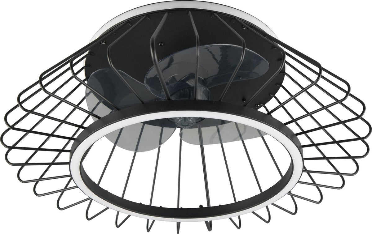 Rl vis ta lumière réalité karlsborg - ventilateur - noir mat - incl. 1x CMS 30w