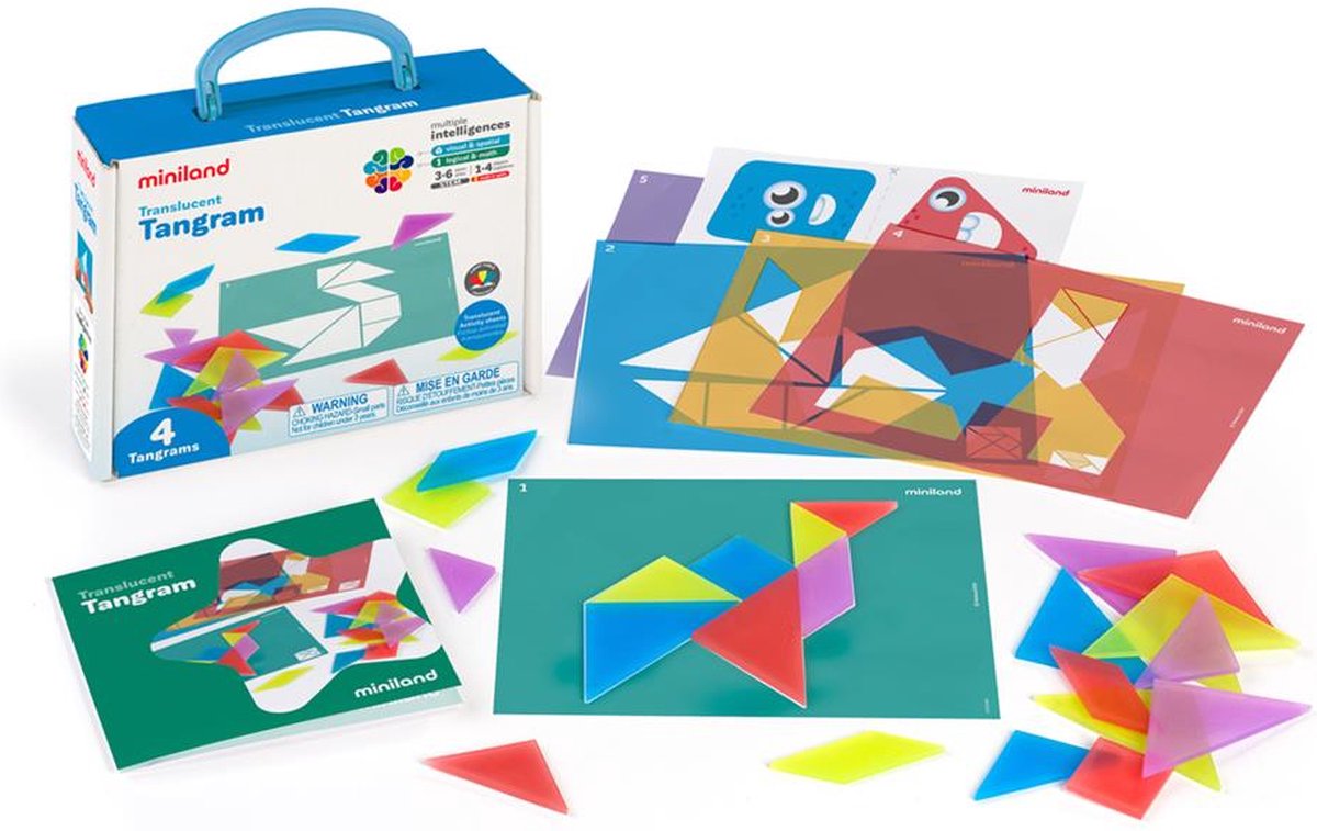 Jouet transparent Miniland lightpad - tangram