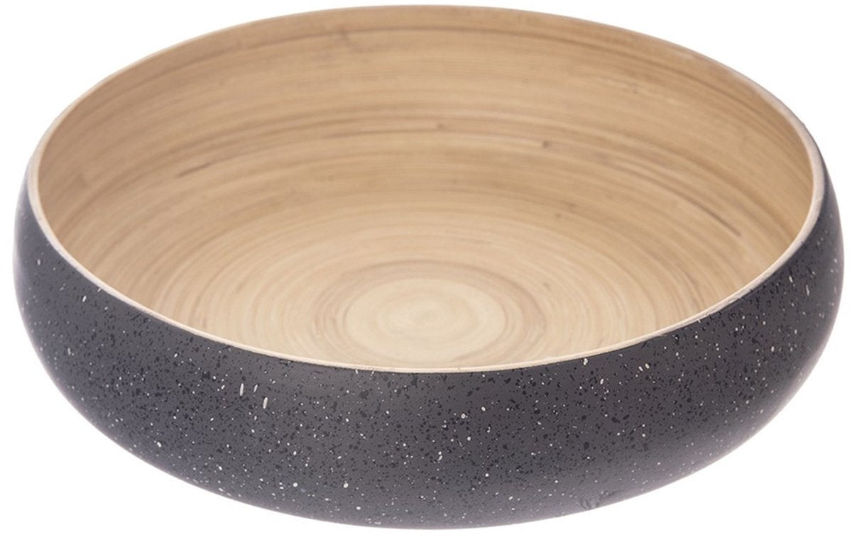 Orion - bol en bambou - 30 cm - 4 litres - gris - fait main