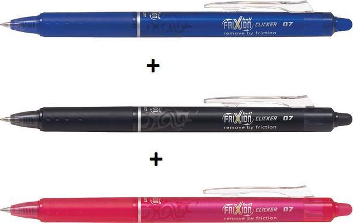 Pilot frixon ball clicker medium 3 pièces (rouge, bleu et noir)