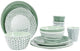 Vaisselle Bo-camp - mix match - 16 pièces - mélamine - vert - feuille