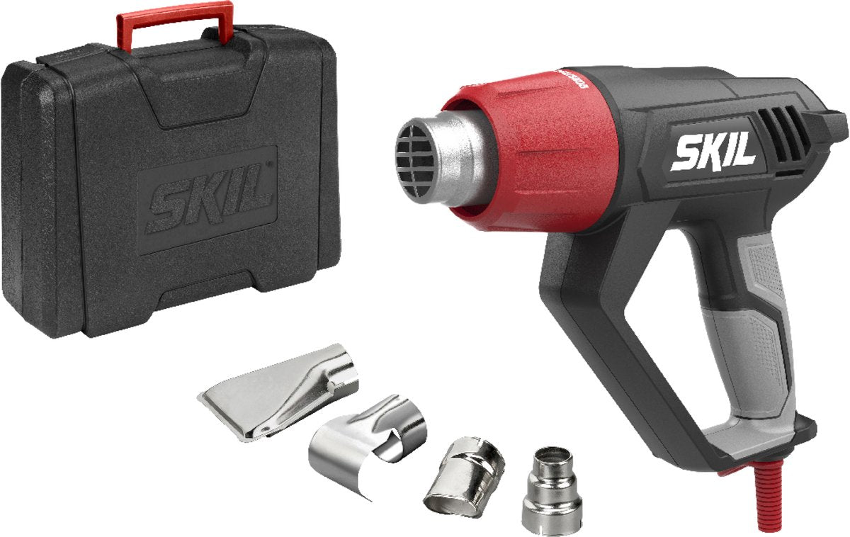 Pistolet à air chaud Skil 2000w - brûleur à peinture - briquet barbecue - soudure - pistolet thermique - pistolet thermique - 3 réglages de température - avec étui à buses - 8003 fd