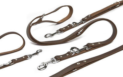 Beeztees - laisse pour chien - cuir - marron - 200x12 cm