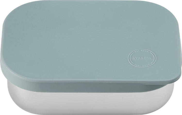 Aya ida aya ida - boîte à lunch - boîte de rangement - à emporter - pain - déjeuner - salade - acier inoxydable - couvercle en silicone - 900ml - vert menthe
