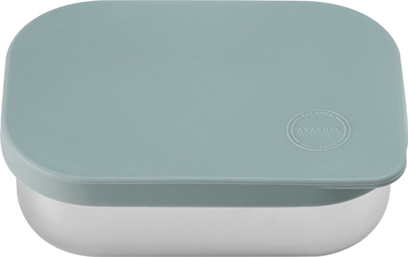 Aya ida aya ida - boîte à lunch - boîte de rangement - à emporter - pain - déjeuner - salade - acier inoxydable - couvercle en silicone - 900ml - vert menthe
