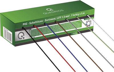 Quadrios 19011ca090 fil lify 1 x 1,50 mm² bleu, marron, gris, rouge, noir, blanc, jaune-vert 35 m