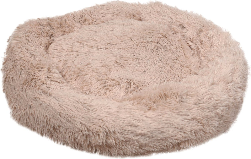 Lit pour chien Flamingo - lit pour chien beignet - lit pour chat - panier rond en peluche avec antidérapant - panier krems beige - ø70 cm