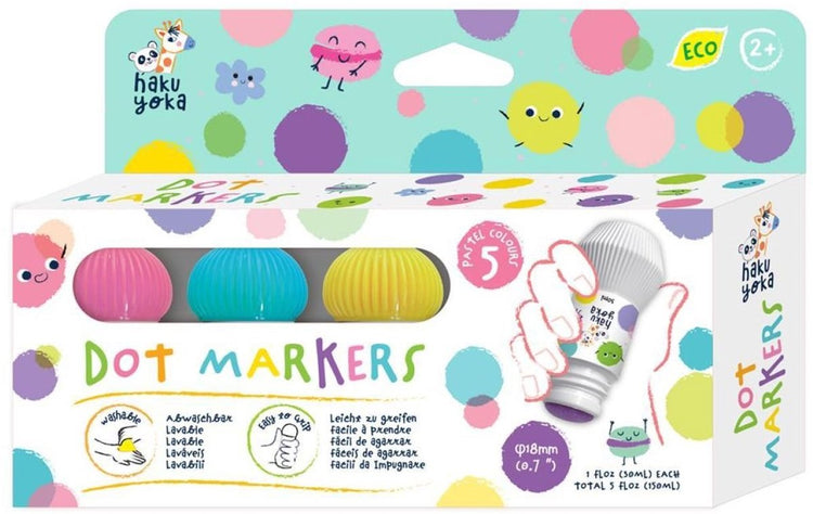 Ensemble de marqueurs à points Haku yoka pens pour enfants - feutres créatifs