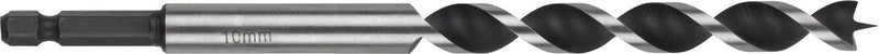 Wolfcraft - Foret serpent 10 mm pour poutres en bois - 165 mm - Foret à bois à tige hexagonale - hex - 7133000