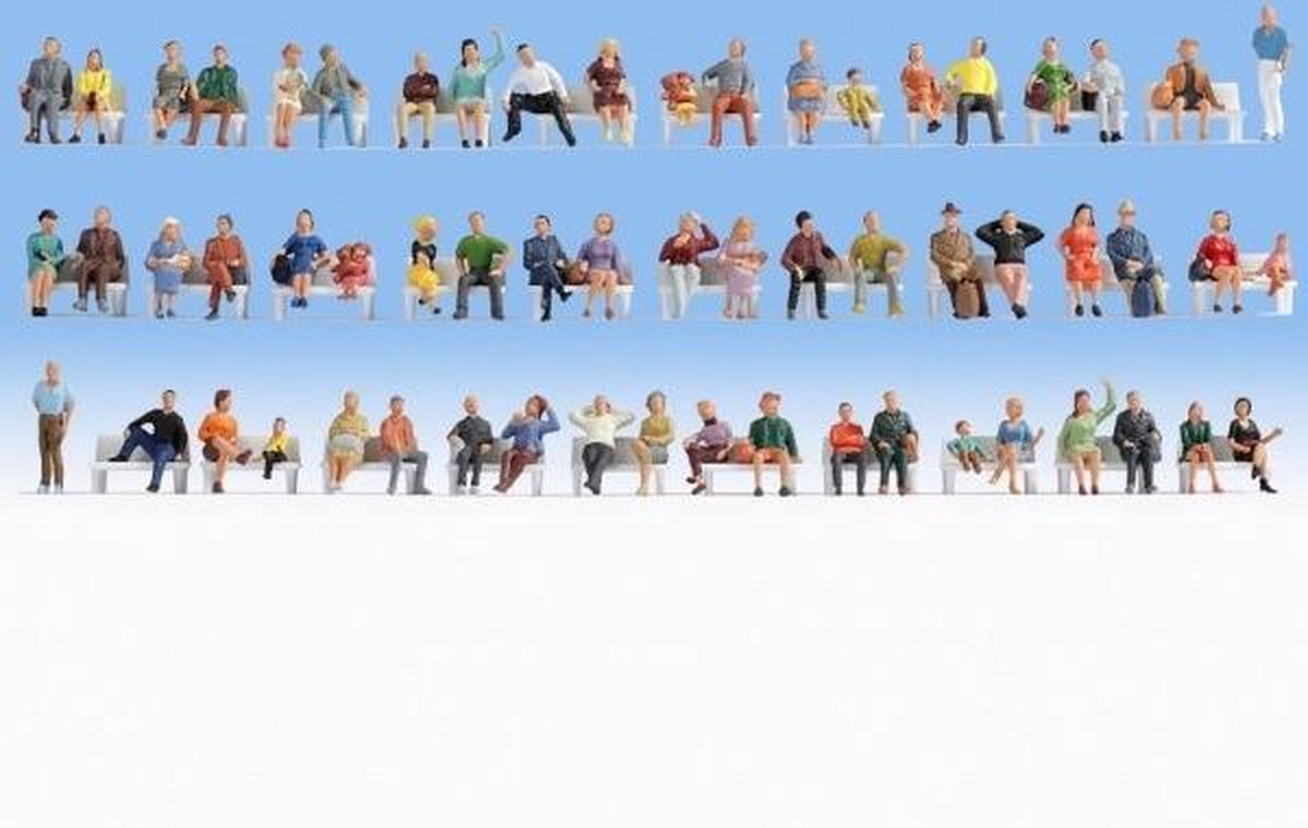 Ni 38402 n passants. personnages peints, assis