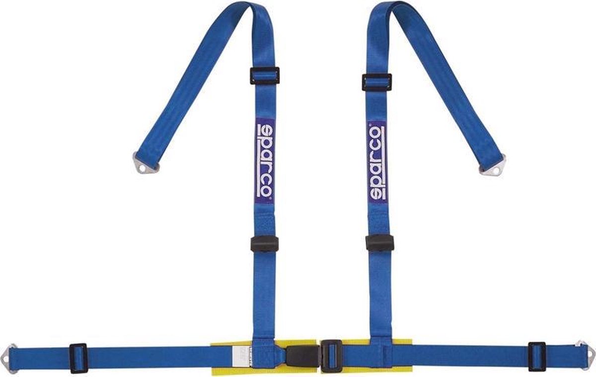 Ceinture de sport Sparco 4 points - bleue - incl. Fixation par vis du protecteur pelvien (e-mark)