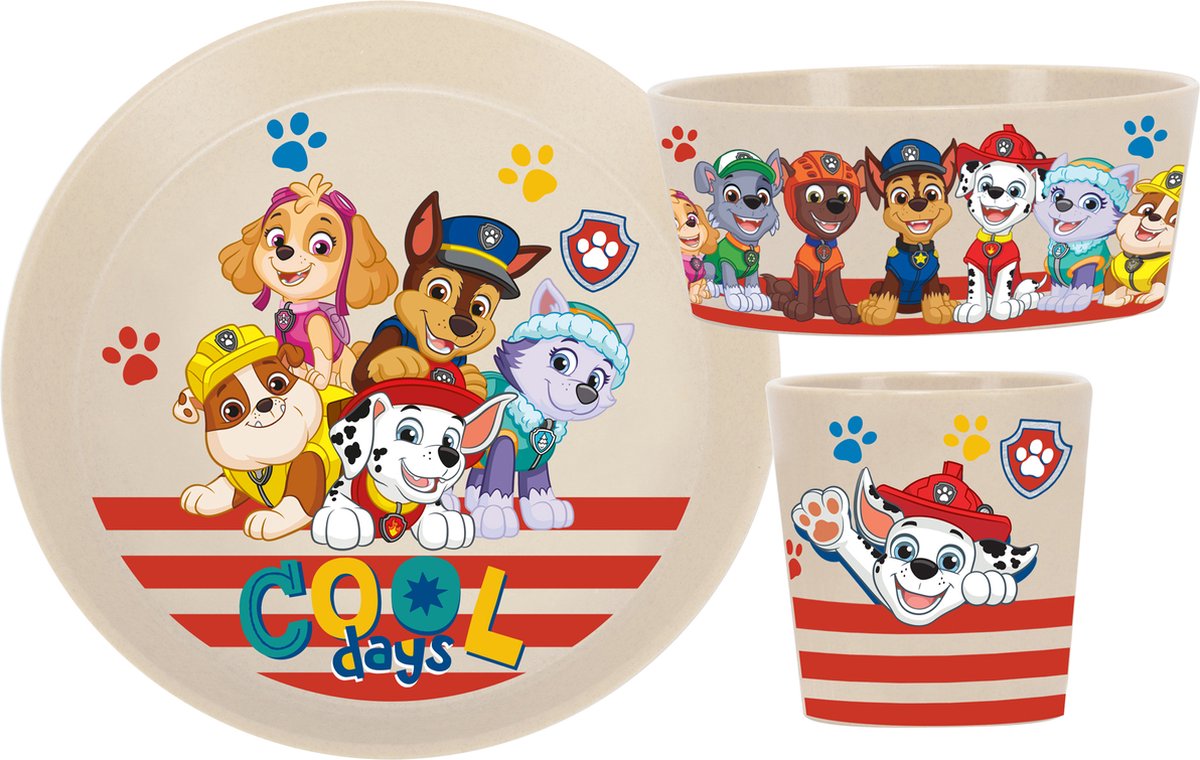 Koziol set petit-déjeuner Paw Patrol, lot de 3, bio, beige - | connecter