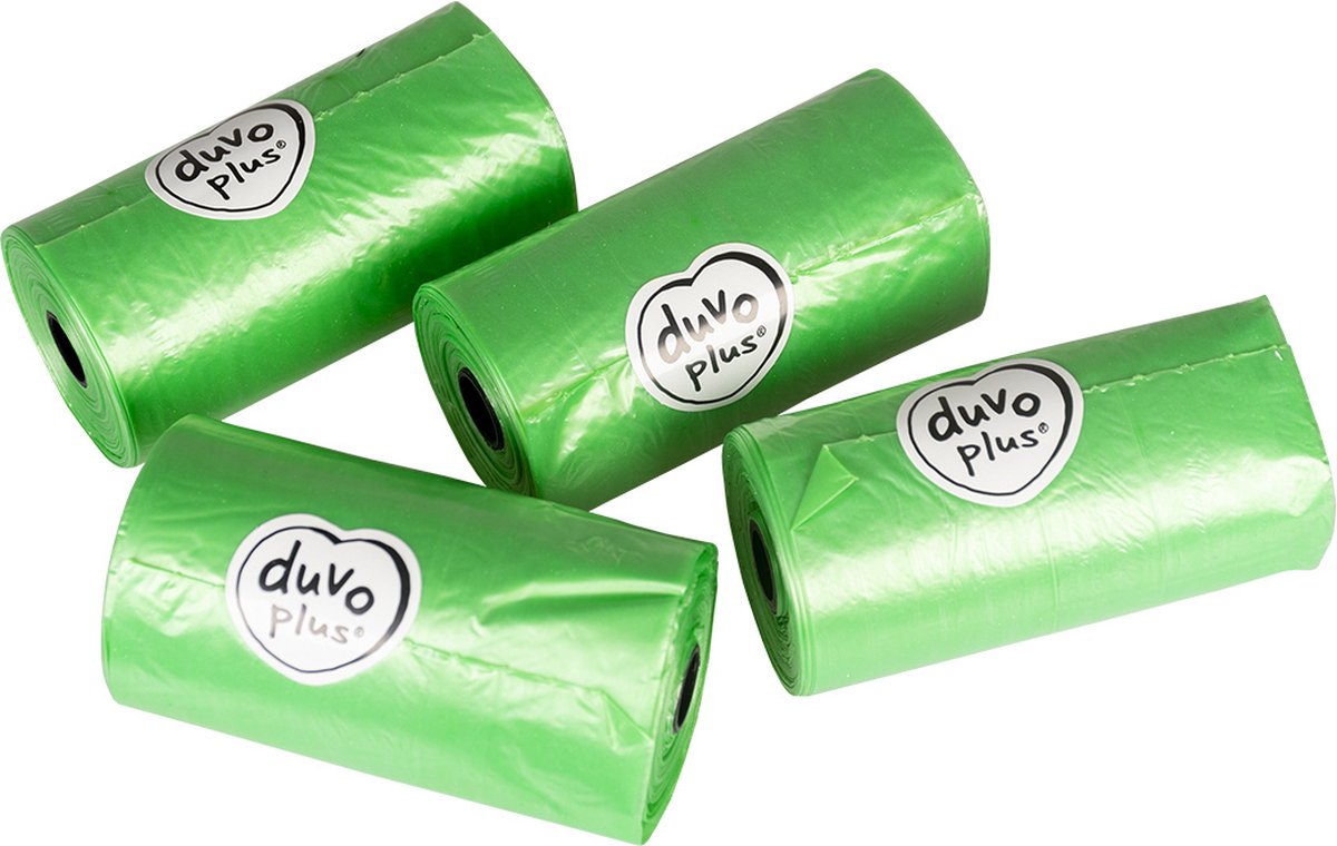 Duvo plus - sac à crottes de chien - chien - sacs à crottes eco biodégradables pack confort 300 pcs - 23x33,3cm vert - 300 pcs