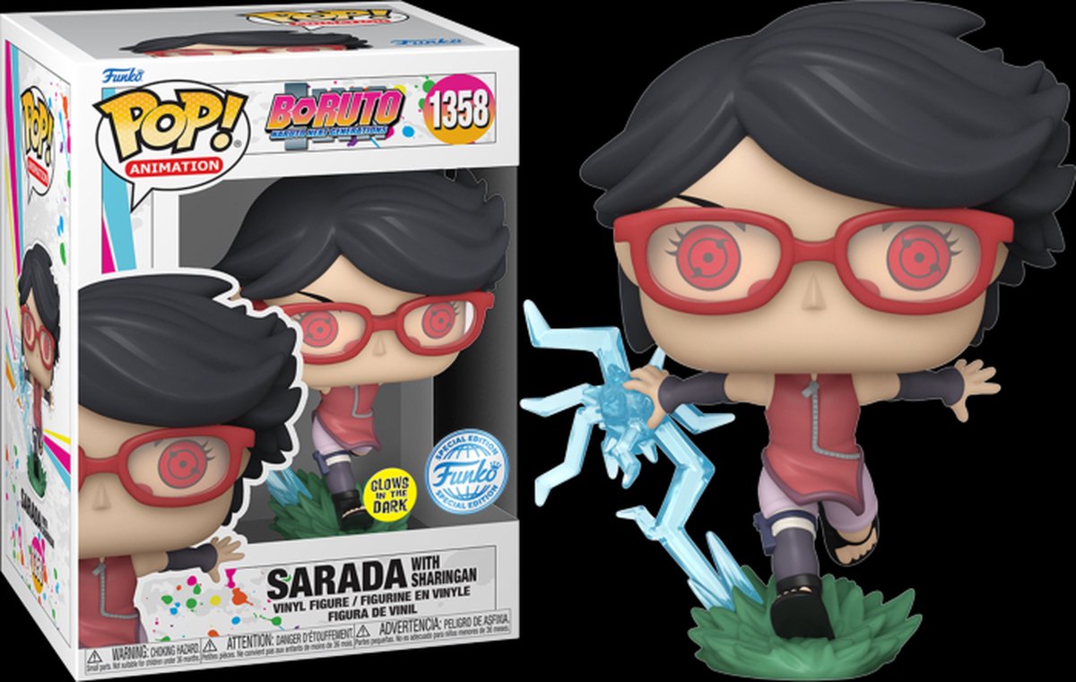 Funko-pop ! Boruto : Naruto Next Generations - Sarada avec Sharingan #1358 brille dans le noir