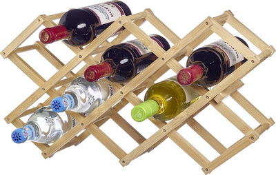 Westmark casier à vin bene - casier à vin pliable, casier en bois étroit pouvant accueillir jusqu'à 10 bouteilles, stable et peu encombrant, design élégant - bambou