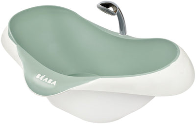 Béaba baignoire camele'o - baignoire bébé compacte 29l avec bouchon de vidange - baignoire ergonomique antidérapante - avec support pomme de douche - à partir de 0 mois - fabriquée en France - vert