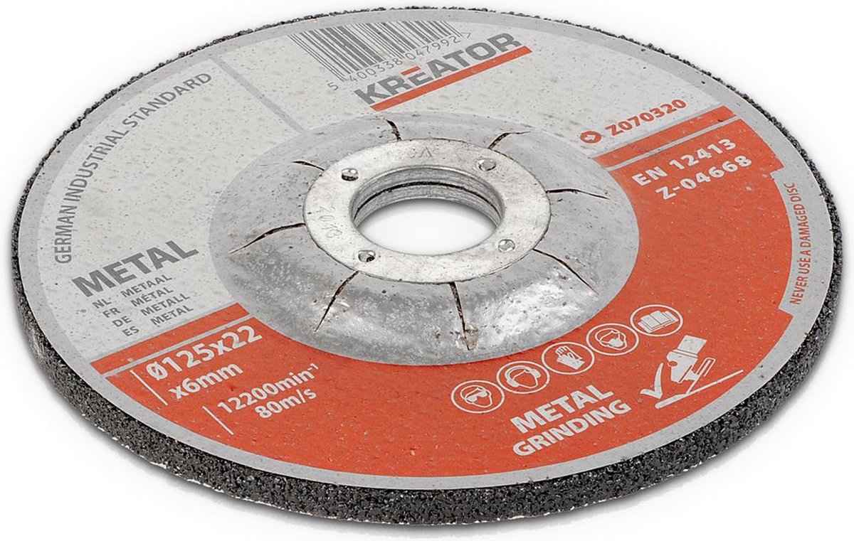 Kreator krt070320 disque de meulage - 3 pièces - métal - ø125 - 6mm