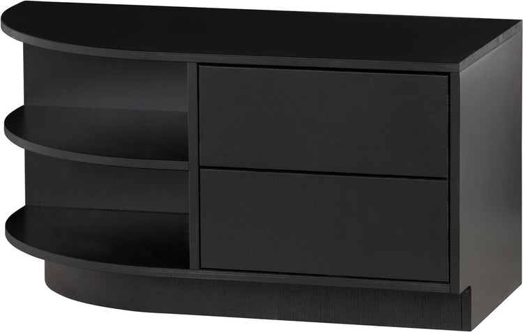 Woood finca Meuble TV rond gauche - noir - 40x78x40