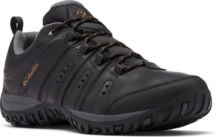 Chaussures de randonnée imperméables Columbia Woodburn II pour homme - noir, caramel